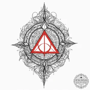 62. tattoo design: a "chernobog" rune with su... - эскиз тату (№1754063404_0, 01.08.2025 15:50) — tattoo-photo.ru