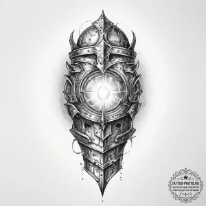 Tattoo design a knight's armored gauntlet hol... - эскиз тату (№1754064429_0, 01.08.2025 16:07) — tattoo-photo.ru