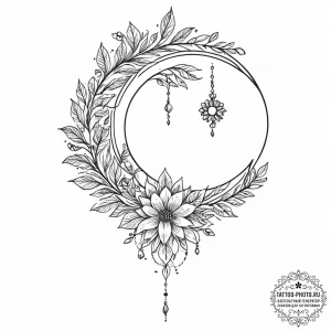 Tattoo design: a neo-traditional lunitsa, wit... - эскиз тату (№1754066062_0, 01.08.2025 16:34) — tattoo-photo.ru