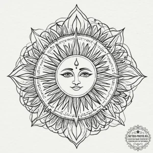 Tattoo sketch a leo symbol made of sun rays a... - эскиз тату (№1754068896_0, 01.08.2025 17:21) — tattoo-photo.ru