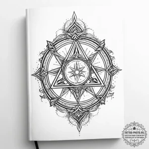 Tattoo design a magical grimoire with a glowi... - эскиз тату (№1754069104_0, 01.08.2025 17:25) — tattoo-photo.ru