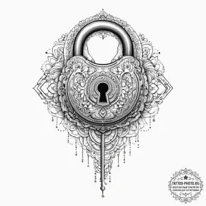 Tattoo design a pixelated key unlocking a rea... - эскиз тату (№1754070721_0, 01.08.2025 17:52) — tattoo-photo.ru