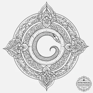 Jörmungandr (world serpent), tattoo flash she... - эскиз тату (№1754072741_0, 01.08.2025 18:25) — tattoo-photo.ru