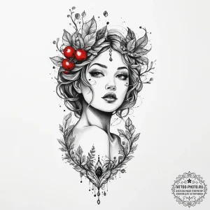Dryad or tree nymph, tattoo flash sheet desig... - эскиз тату (№1754074355_0, 01.08.2025 18:52) — tattoo-photo.ru