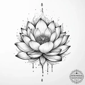 Tattoo sketch a lotus flower pushing through... - эскиз тату (№1754074559_0, 01.08.2025 18:55) — tattoo-photo.ru