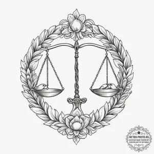 Tattoo sketch libra's scales, perfectly balan... - эскиз тату (№1754075375_0, 01.08.2025 19:09) — tattoo-photo.ru