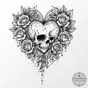 Tattoo design a heart made of tiny footprints... - эскиз тату (№1754077594_0, 01.08.2025 19:46) — tattoo-photo.ru