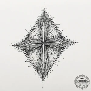 Rhombus, tattoo line art, on a clean white pa... - эскиз тату (№1754077790_0, 01.08.2025 19:49) — tattoo-photo.ru