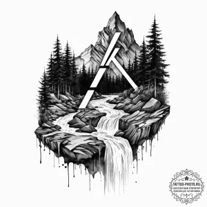 112. tattoo design: an "istok" rune integrate... - эскиз тату (№1754079808_0, 01.08.2025 20:23) — tattoo-photo.ru