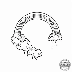 Tattoo sketch a small, stylized rainbow. - эскиз тату (№1754080014_0, 01.08.2025 20:26) — tattoo-photo.ru