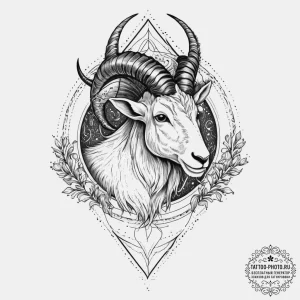 Tattoo design a capricorn goat-fish, half bla... - эскиз тату (№1754081013_0, 01.08.2025 20:43) — tattoo-photo.ru