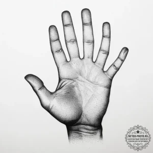 Tattoo sketch a child's handprint with a date... - эскиз тату (№1754082609_0, 01.08.2025 21:10) — tattoo-photo.ru
