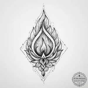 Flame, concept art for tattoo, dotwork tattoo... - эскиз тату (№1754089872_0, 01.08.2025 23:11) — tattoo-photo.ru
