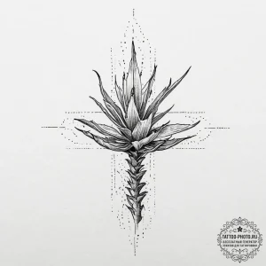 Aloe, tattoo line art, minimalist tattoo desi... - эскиз тату (№1754090277_0, 01.08.2025 23:17) — tattoo-photo.ru