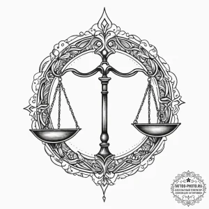 Tattoo sketch libra's glyph balanced on a sin... - эскиз тату (№1754091907_0, 01.08.2025 23:45) — tattoo-photo.ru