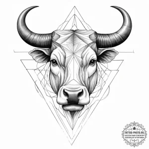 Tattoo design a taurus bull formed by a serie... - эскиз тату (№1754092304_0, 01.08.2025 23:51) — tattoo-photo.ru