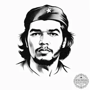 Che guevara - эскиз тату (№1754093313_0, 02.08.2025 00:08) — tattoo-photo.ru