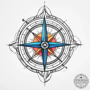 Tattoo sketch two parts of a simple compass t... - эскиз тату (№1754094335_0, 02.08.2025 00:25) — tattoo-photo.ru