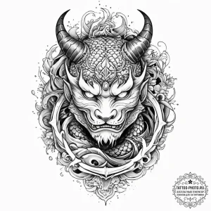 Tattoo design: a portrait of svarog, his face... - эскиз тату (№1754094942_0, 02.08.2025 00:35) — tattoo-photo.ru