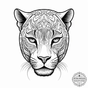 Tattoo sketch a black panther, sleek and powe... - эскиз тату (№1754097342_0, 02.08.2025 01:15) — tattoo-photo.ru