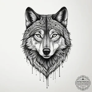 Black wolf, artistic tattoo sketch, on a clea... - эскиз тату (№1754097751_0, 02.08.2025 01:22) — tattoo-photo.ru