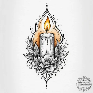 Candle, tattoo flash sheet design, on a clean... - эскиз тату (№1754098357_0, 02.08.2025 01:32) — tattoo-photo.ru