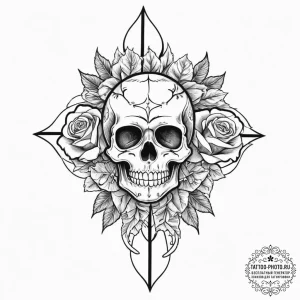 Cross, ink illustration for tattoo, on a clea... - эскиз тату (№1754100393_0, 02.08.2025 02:06) — tattoo-photo.ru