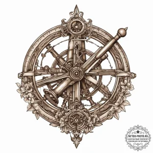 Sextant, tattoo flash sheet design, bold outl... - эскиз тату (№1754101383_0, 02.08.2025 02:23) — tattoo-photo.ru