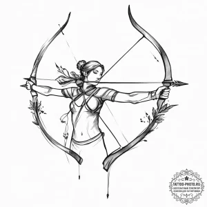 Tattoo sketch a sagittarius archer, the bow i... - эскиз тату (№1754103169_0, 02.08.2025 02:52) — tattoo-photo.ru
