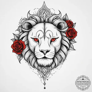 Tattoo sketch a leo lion's eye subtly integra... - эскиз тату (№1754106328_0, 02.08.2025 03:45) — tattoo-photo.ru