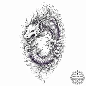 Violet, ink illustration for tattoo, black an... - эскиз тату (№1754107507_0, 02.08.2025 04:05) — tattoo-photo.ru