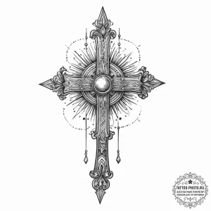 Tattoo sketch a stylized royal scepter or orb... - эскиз тату (№1754109284_0, 02.08.2025 04:34) — tattoo-photo.ru