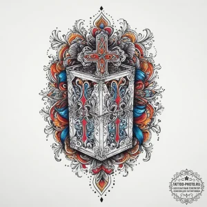 Jack-in-the-box, tattoo sketch design, on a c... - эскиз тату (№1754110866_0, 02.08.2025 05:01) — tattoo-photo.ru