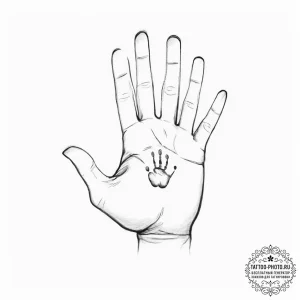 Tattoo sketch a subtle 'handprint' of a lost... - эскиз тату (№1754111856_0, 02.08.2025 05:17) — tattoo-photo.ru