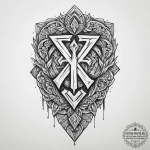 46. tattoo sketch: a single, powerful slavic... - эскиз тату (№1754112447_0, 02.08.2025 05:27) — tattoo-photo.ru
