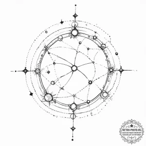 Tattoo sketch a constellation formed by the b... - эскиз тату (№1754233696_0, 03.08.2025 15:08) — tattoo-photo.ru