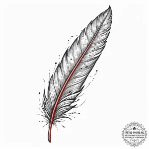 Tattoo design a detailed feather with every b... - эскиз тату (№1754234547_0, 03.08.2025 15:22) — tattoo-photo.ru