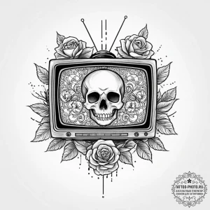 Tattoo sketch a 'press start' message on a re... - эскиз тату (№1754238812_0, 03.08.2025 16:33) — tattoo-photo.ru