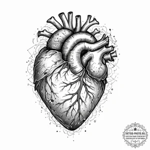 Tattoo design a pixelated heart container bre... - эскиз тату (№1754241508_0, 03.08.2025 17:18) — tattoo-photo.ru