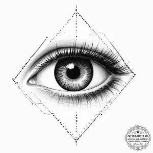 Eye, tattoo drawing outline, on a clean white... - эскиз тату (№1754245579_0, 03.08.2025 18:26) — tattoo-photo.ru