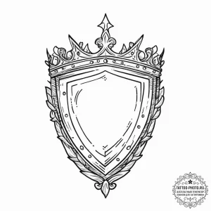 Tattoo sketch a shield with a crown on top.,... - эскиз тату (№1754247431_0, 03.08.2025 18:57) — tattoo-photo.ru