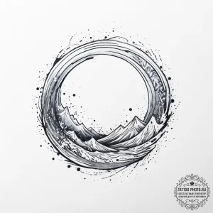 Tattoo sketch a ripple effect, representing i... - эскиз тату (№1754247640_0, 03.08.2025 19:00) — tattoo-photo.ru