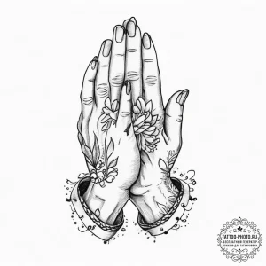 Praying hands, tattoo flash sheet design, fin... - эскиз тату (№1754252944_0, 03.08.2025 20:29) — tattoo-photo.ru