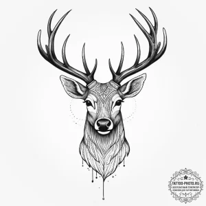 Tattoo sketch a subtle deer silhouette, elega... - эскиз тату (№1754253749_0, 03.08.2025 20:42) — tattoo-photo.ru
