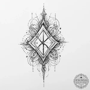 77. tattoo design: a "sila" rune with subtle... - эскиз тату (№1754256407_0, 03.08.2025 21:26) — tattoo-photo.ru