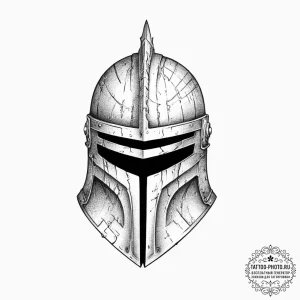 Tattoo design a knight's helmet with a subtle... - эскиз тату (№1754260016_0, 03.08.2025 22:26) — tattoo-photo.ru