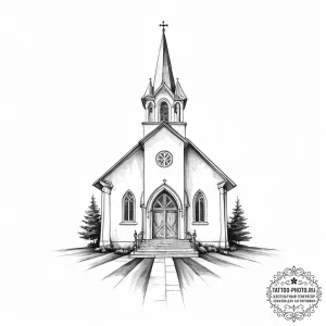 Church - эскиз тату (№1754263203_0, 03.08.2025 23:20) — tattoo-photo.ru