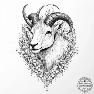 Tattoo design a capricorn goat-fish, with the... - эскиз тату (№1754263603_0, 03.08.2025 23:26) — tattoo-photo.ru