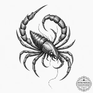 Tattoo design a scorpio scorpion's tail curli... - эскиз тату (№1754307709_0, 04.08.2025 11:41) — tattoo-photo.ru