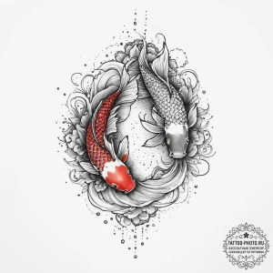 Koi, tattoo flash sheet design, dotwork shadi... - эскиз тату (№1754310489_0, 04.08.2025 12:28) — tattoo-photo.ru